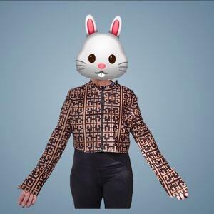 Geometric Patterned Long Sleeve Top